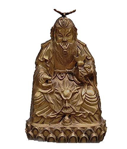 Statue Taoïste Hong Jun en Laiton Sculpté : Chef-d'Œuvre du Dragon Céleste Chinois