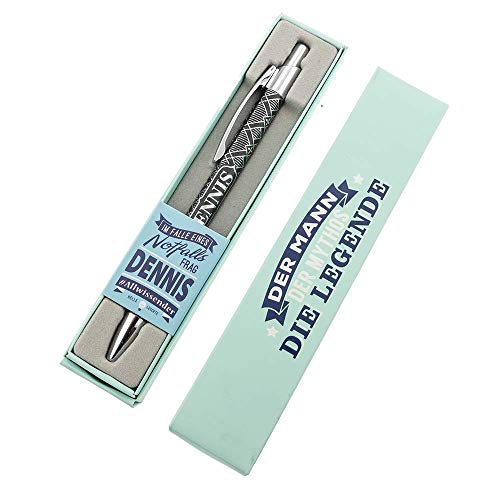 History & Heraldry Top Kuli Kerl & Lady - Dennis - individueller und personalisierter Kugelschreiber mit Name und Spruch