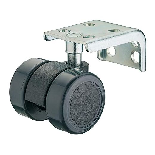 Gedotec möbelrullar med broms transportrullar styrrullar med skruvar – H8055 | svart plast | rullar-Ø 35 mm | lastkraft 35 kg | 1 st. – Apparatrulle med skruvplatta