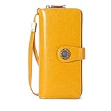 Tamaño: 10.5x3.5x19.5cm. NJBYX Multi-capacidad de gran capacidad de cuero de la vendimia larga de las señoras Monedero, duradero y Suciedad-resistente, fácil de limpiar for satisfacer las necesidades del diario