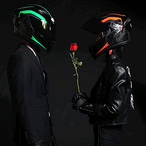 Casque intégral moto et scooter noir taille 2XL avec double visière pour homme et femme