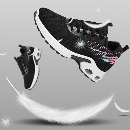 Image of Padgene Womens Sneakers Air Cushion Running Shoes Lightweight Tennis Walking Shoes Mesh Breathable Gym Work Fashion Sneakers Athletic Comfortable Casual
