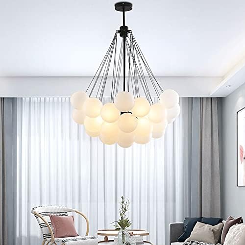 TANYTAO-SHOP Lamp, Kroonluchter Crystal Kroonluchter Nordic Modern Bubble Light Frosted Glass Ball Kroonluchter Eetkamer Woonkamer Decoratieve Lichte Keuken Licht, Geschikt for Woonkamer, Eetkamer Voor Woonkamer S photo 2