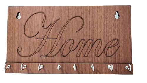 My Dream Carts Home Key Holder For Wall Decor Wooden Key Stand For Kitchen Key Chain Hanger Unique Key Holder For Office, Living Room, Hall Wall Mounted Key Holder With Stylish Stainless Steel 8 Hooks