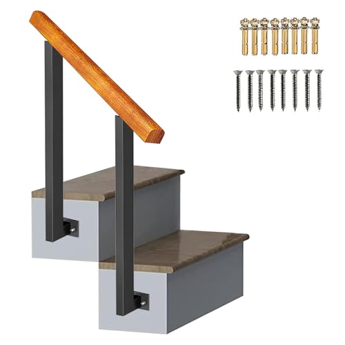 Rampe et rambarde d'escalier extérieure de porche avec kit d'installation inclus