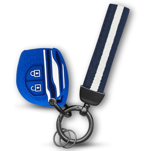 Image of Keycept Tristar Key Cover for Suzuki Swift, Dzire, Ertiga, Baleno, Grand Vitara, Celerio, WagonR, Brezza, Scross, Fronx, Jimny, Ignis (2 Button Remote Key )(Type 7, Blue)