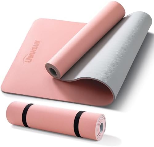UMINEUX Extra Thick Yoga Mat, 10MM (2/5") Yoga Mat Non Slip, POE ...