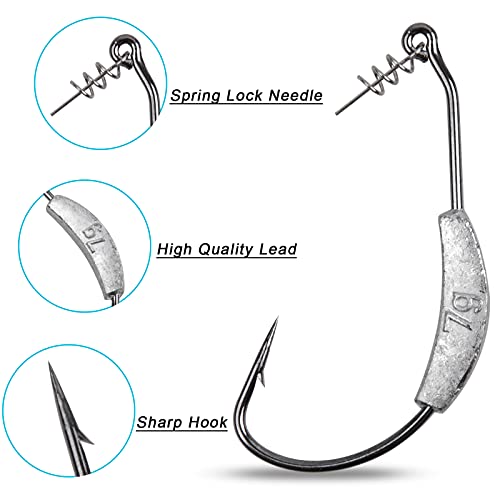 Fishing Weighted Hooks Swimbait Jig Hook With Twistlock Centering Pin Soft Plastic Worm Fishing Hooks 2G 10Pcs #TOP2