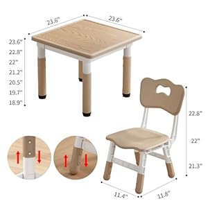 Kid Table and Chairs, Height Adjustable Childrens Table and Chair Set, Kids Tables for Age 2-8, Graffiti Desktop, Table for Kids with 4 Seats, Small Kids Table, Max 300lbs Kid Table and Chairs Height Adjustable Childrens Table and Chair Set Kids Tables for Age 2 8 Graffiti Desktop Table for Kids with 4 Seats Small Kids Table Max 300lbs