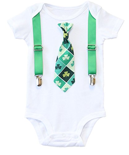 Noah's Boytique Baby Boys St. Patrick's Day Outfit Shamrock Clover Tie