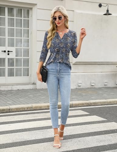 FreshNight 3/4 Lenght Sleeve Womens Tops Summer Tops for Women V Neck Blouses Dressy Casual 2025 Trendy4