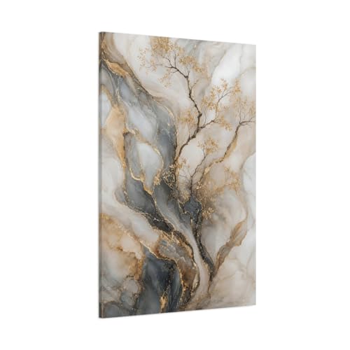 Toile branches dorées luxe 80x120cm déco salon moderne sur châssis 3cm