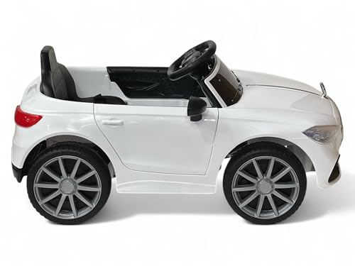 ALBADER Electric Ride On Car Mercedes S Class With 2 Motors, 12V Battery With Remote Control, Kids Can Sit On Children's Electric Car With 2 Openable Doors, Mercedes Car for Ages 2-7 (White)