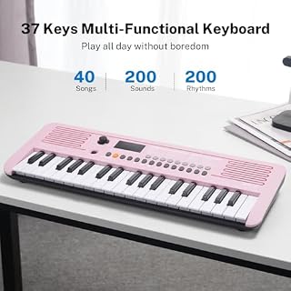 POGOLAB Piano Numérique 37 Touches, Mini Clavier Piano avec 40 Chansons, 200 Sons, 200 Rythmes, Midi, Keyboard Piano Électrique Portable pour Enfant Débutant(19,3 x 7,3 x 1,9 pouces) (Rose) - Les Beatles, Paul McCartney, John Lennon, RIngo Starr, George Harrison POGOLAB Piano Numérique 37 Touches, Mini Clavier Piano avec 40 Chansons, 200 Sons, 200 Rythmes, Midi, Keyboard Piano Électrique Portable pour Enfant Débutant(19,3 x 7,3 x 1,9 pouces) (Rose) – Image 2