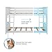 Max & Lily Twin Over Twin Low Bunk Bed with Ladder, Wooden Bunk beds with 14” Safety Guardrail for Kids,Toddlers, Boys, Girls, Teens, Bedroom Furniture, White