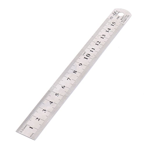 Regla metálica Aexit 15cm doble cara acero inoxidable miniatura 1