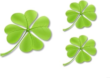 3 Decal Set 5" Four 4 Leaf Clover and a Pair of 3" Four Leaf Clover Irish Shamrock Symbol Decals Car Auto Vinyl Stickers 3 Decal Set