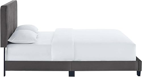 Miniatura 15 de Modway Celine - Base de cama con plataforma de terciopelo capitoné de alto rendimiento, color gris claro Gris,claro,Esmeralda/Sólidos,Gris,Rosa