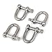 Aexit 304 Stainless Chain & Rope Fittings Steel Wire Rope Bow Turnbuckle Shackle Silver Wire Rope Clips Tone 4pcs