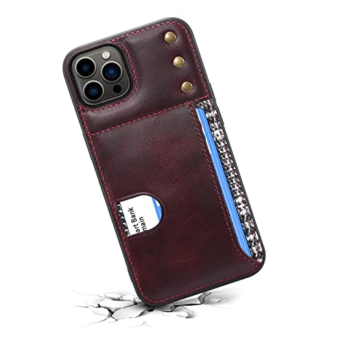 Étui iPhone 13 en cuir rouge vintage idéal pour vos sorties urbaines - 2