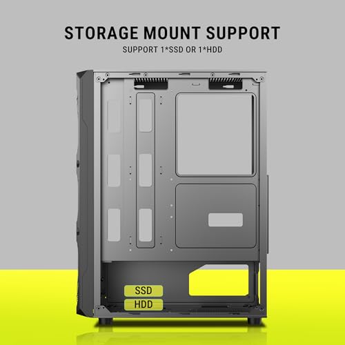 Image of Ant Value VM50 ARGB Mid-Tower Computer Case /Gaming Cabinet - Black | Support Micro ATX, M-ATX, ITX | Built-in USB 3.0 Port, Pre-Installed 4 ARGB Case Fans