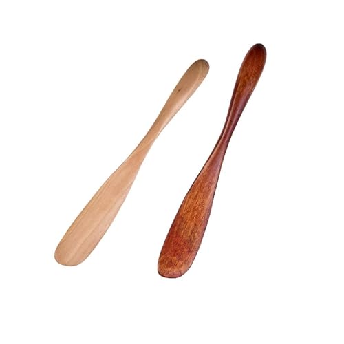 ARFUKA Butter Knife Wooden Butter Spreaders Tableware Knives Cream Spatula Condiment Spreader for Breakfast, Jam, Cheese, Sandwiches Pack of 2