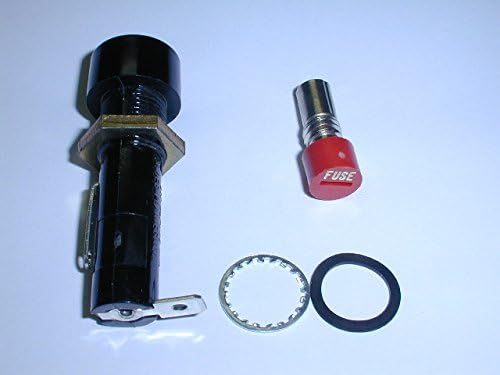 Littelfuse 341001 Fuse Holder for 3AG (1/4 x 1-1/4) Fuses, Red Screwdriver Slot Knob, Rated up to 15 Amps at 250 Volts (1 piece)
