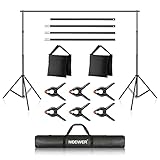 Verpackungsinhalt: 2 Pack Neewer Hintergrundständer, 4 Querstangen, 6 Background-Federklemmen, 2 Sandsäcke, Tragetasche, Benutzerhandbuch