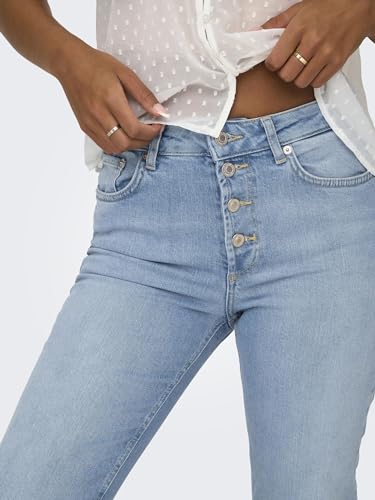 ONLY Damen Jeanshose ONLLILOU HW Slim Button LB DNM REA959, Light Blue Denim,33W / 34L – Ansicht 5