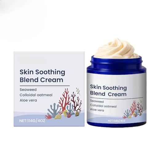 Skin Soothing Blend Cream - Seaweed, Colloidal Oatmeal & Aloe Vera, Lightweight Hydrating Daily Skin Care, Gentle Nourishing Moisturizer, Travel-Friendly for Everyday Use (1pc)