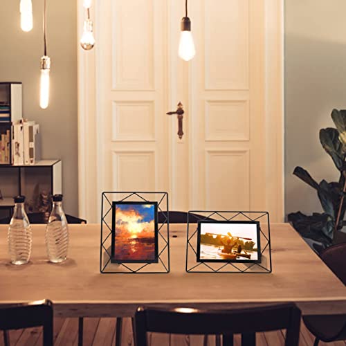4X6 Picture Frame Set Of 2, Black Metal Frames Fits 4 By 6 Inch Photo Tabletop Or Wall Mounting Display #TOP2