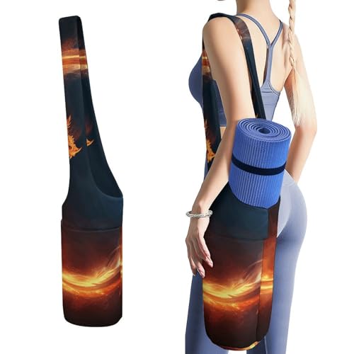 Sac de tapis de yoga en toile Fire And Ice Dragons avec poche bouteille