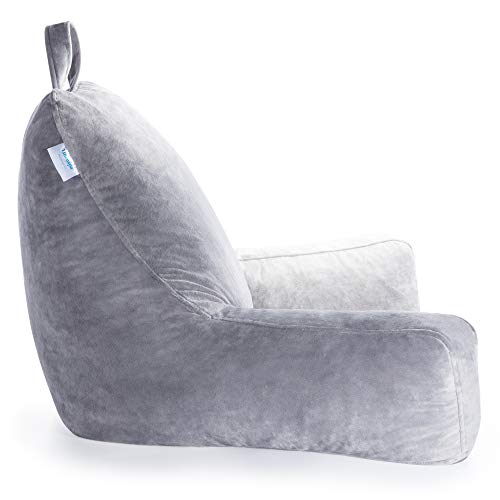 Linenspa Reading Pillow with Shredded Memory Foam- X-Large Size - Back Pillow for Sitting in Bed, Reading, Gaming, Watching TV – Bed Chair with Arms, Dorm Room Essentials, Stone by Linenspa - Image 7