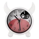 PRETYZOOM Reloj Despertador de Mesa para Dormitorio, Silencioso, Diseño de Vaca Caricatura, Tamaño Pequeño, Color y Negro, Adecuado para Habitación Infantil y Decoración de Escritorio,