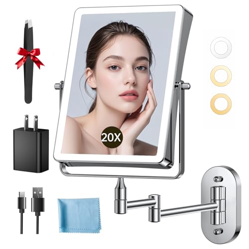 FUNTOUCH 5000mAh Rechargeable Wall Mounted Makeup Mirror