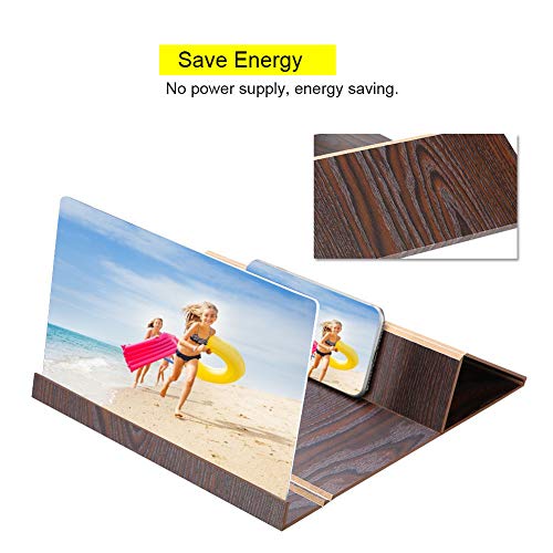 12" Smartphone Screen Magnifier, Foldable Screen Amplifier With Wood Grain Stand, Mobile Phone Magnifying Glassfor Suitable For All Phones #TOP2