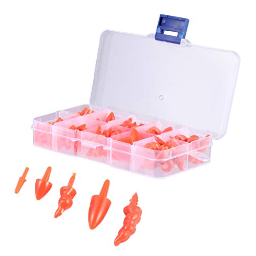 160pcs Carrot Nose Set Novelty Christmas Snowman Kit Xmas Nose Making Party Supplies for DIY Craft Winter Outdoor Making Accessories (Orange)