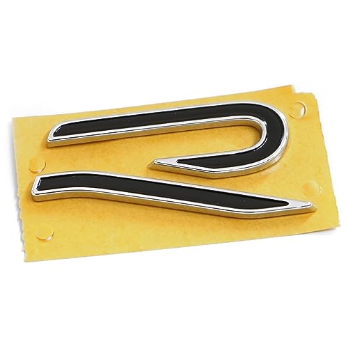 Volkswagen 571853425AFOD Schriftzug R-Logo Heckklappe Emblem Aufkleber, schwarz/Chrom