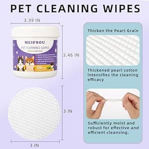 Eyes Wipes for Dogs & Cats - Gently Remove Tear Stain, Eye Debris, Discharge, Mucus Secretions - Coconut Oil Pet Cleaning Grooming Deodorizing Wipes for Eyes, Wrinkle, Face - 120pcs Eyes Wipes for Dogs Cats Gently Remove Tear Stain Eye Debris Discharge Mucus Secretions Coconut Oil Pet Cleaning Grooming Deodorizing Wipes for Eyes Wrinkle Face 120pcs