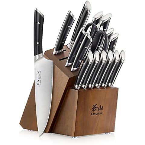 Cangshan HELENA Series German Steel Forged Knife Block Set (17-Piece, Black) Cover