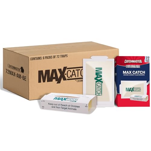 Image of Catchmaster Max Catch Mouse & Insect Glue Traps, Case of 6 Packs of 72 Classic Glue Boards (432 Total), Bulk Mouse Traps Indoor for Home, Pest Control for Industrial & Office Use