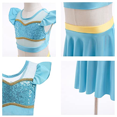 HIHCBF Princess Two-Piece Tankini Swimsuit for Girls Bathing Suits Ruffles Swimwear Surf Beach Summer Swimming Bikini Set4