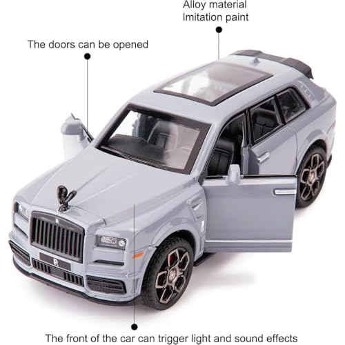 Image of 1:36 Cullinan Toy Car for Kids Collection Diecast Metal Scale Model Car with Light Sound Pull Back Openable Door