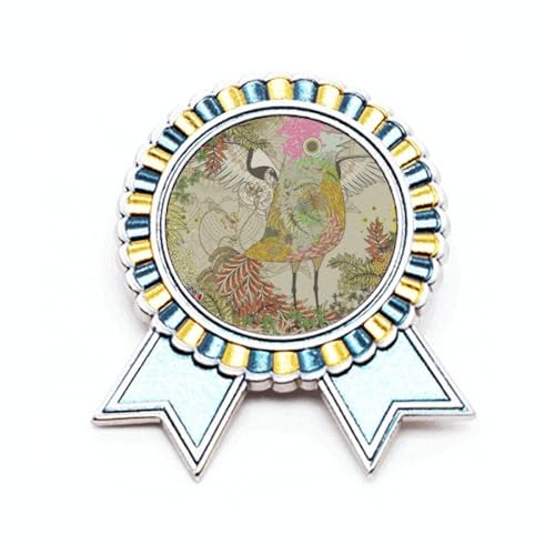 Broche aile d'oiseau Ukiyo-e accessoire métal fleur style japonais