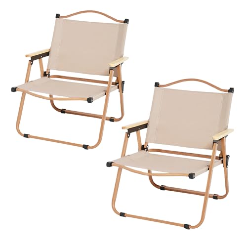 MAGIC SELECT 2 Ud Silla Camping Plegable. Silla Camping Aluminio. Silla Picnic Metálica. Silla de Playa, Glamping, Jardín, Barbacoa, Viajes, Excursión, Río para Cualquier Terreno. (61x36x47cm)