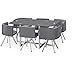 Ensemble Table de Repas avec 6 chaises Design Madrid Gris