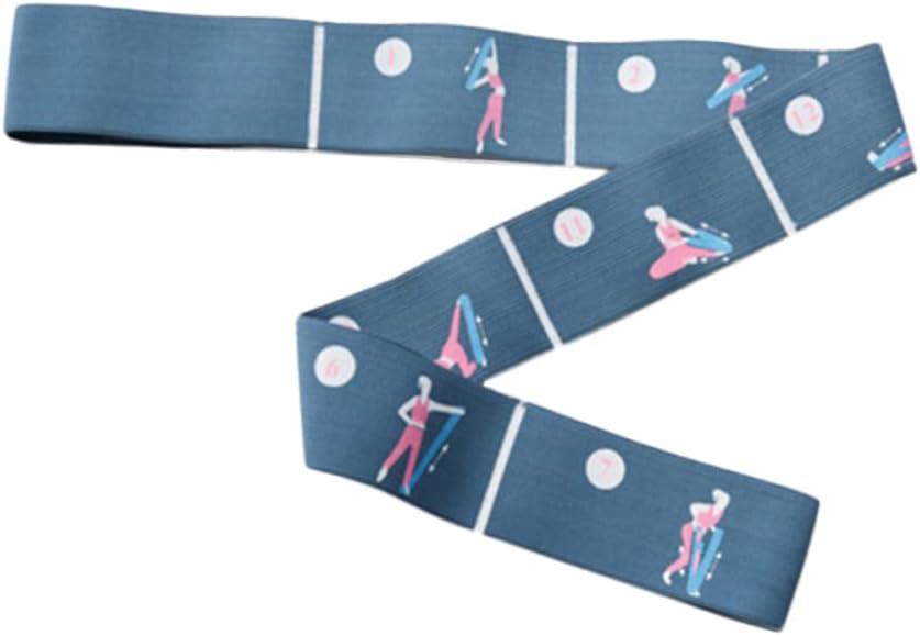Kichvoe Adjustable Blue Yoga Strap Stretch Belt Non Slip Resistance Bands for Stretching Flexibility Traction Training Gym Exercise for Men Women Random Color