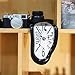 FAREVER Melting Clock, Salvador Dali Watch Melted Clock for Decorative Home Office Shelf Desk Table Funny Creative Gift, Arab Black