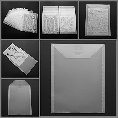 Large Stamp & Die Storage Pockets Resealable Clear Plastic Seal Bags Storage Case for Cutting Dies Stencil Album Stamp Crafts for DIY Scrapbooking Paper Card Craft Cutting Dies for Card Making