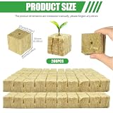 VEGOATY 200 sztuk wełny kamiennej kostki 2,5 x 2,5 x 2,5 cm Rockwool Cube mata do uprawy wełny kamiennej do uprawy hydroponiki, do bezglebowych sadzonek, sadzonek, roślin klonowanych